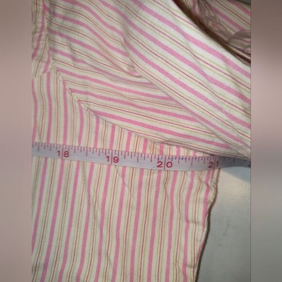 Duck Head Jeans Co Pink Yellow Stripe 3/4 Roll Sleeve Button Down … - Picture 9 of 11